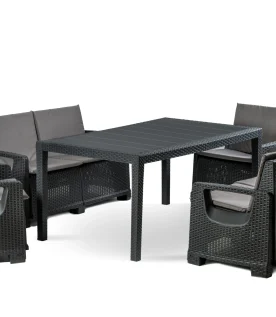 Zestaw Mebli Ogrodowych NAPOLI MINI 6 Rattan Antracyt