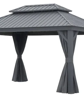 Pawilon Ogrodowy PREMIUM 3.65 x 4.85m Wiata ogrodowa Corciano Stalowy dach