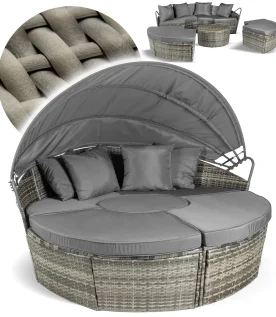 Wyspa Ogrodowa Bari Sofa Rattan leżanka łóżko polowe plażowe